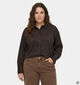 Vero Moda Curve Katty Donkerbruine Blouse met Lange Mouwen voor dames (381435)