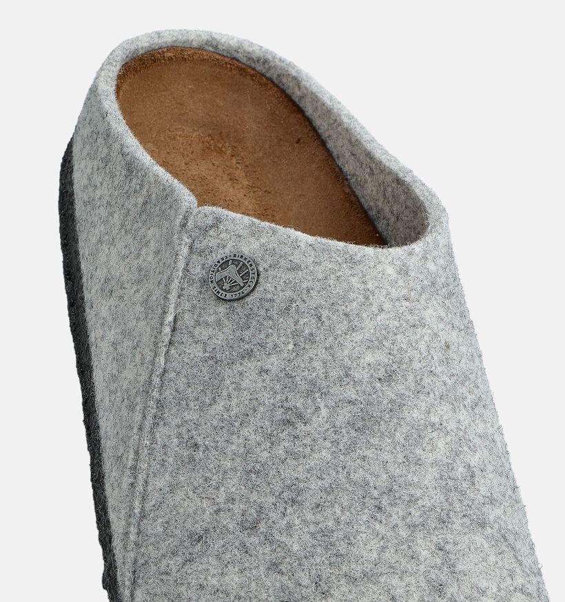 Birkenstock Zermatt Standard Pantoufles ouvertes en Gris pour hommes (377029) - pour semelles orthop&eacute;diques