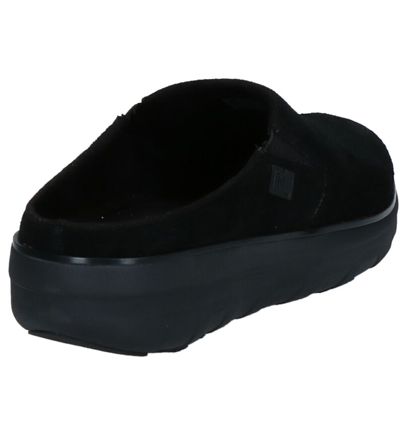 FitFlop Pantoffels Zwart in daim (263898)