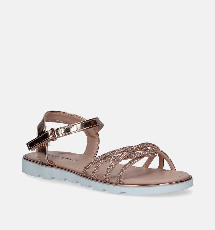 Milo & Mila Rose gold sandalen met steentjes voor meisjes (336912)