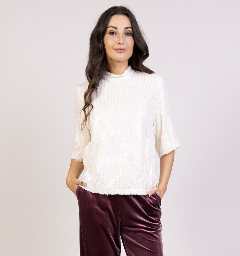 Minus Kaisa High Neck Witte Blouse voor dames (365843)