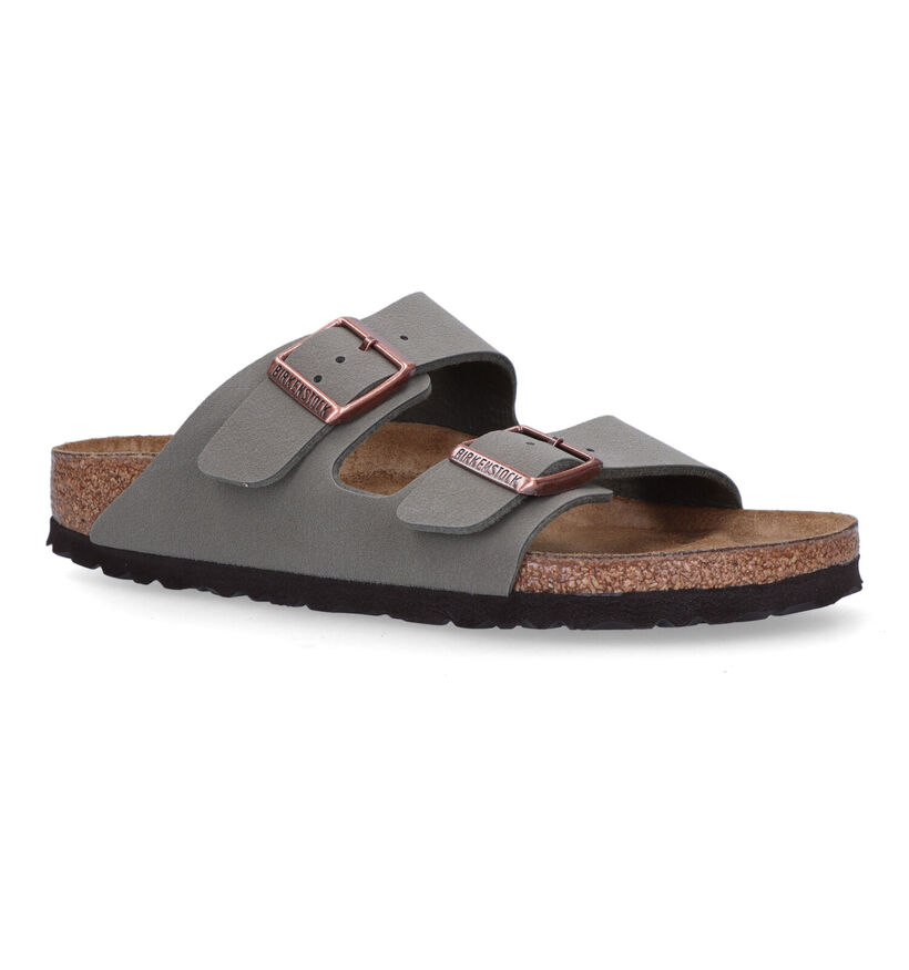 Birkenstock Arizona Birko Flor Zwarte Slippers voor jongens (338071)