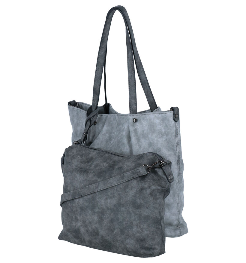 Emily & Noah Grijze Bag in Bag Shopper Tas in kunstleer (284365)