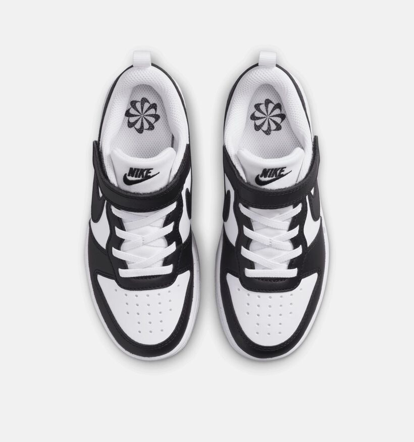 Nike Court Borough Low Witte/Zwarte Sneakers voor jongens, meisjes (364605) - geschikt voor steunzolen