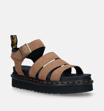 Dr. Martens Platform Sandalen Savannah Tan Tumbled Nubuck