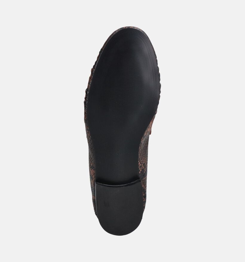 March23 Teleste Chocolat Python Bruine/Zwarte Loafers voor dames (381046)