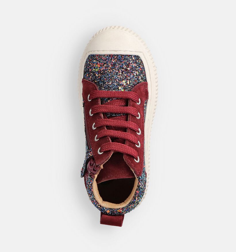 Milo & Mila Bordeaux Hoge Sneakers voor meisjes (362934) - geschikt voor steunzolen