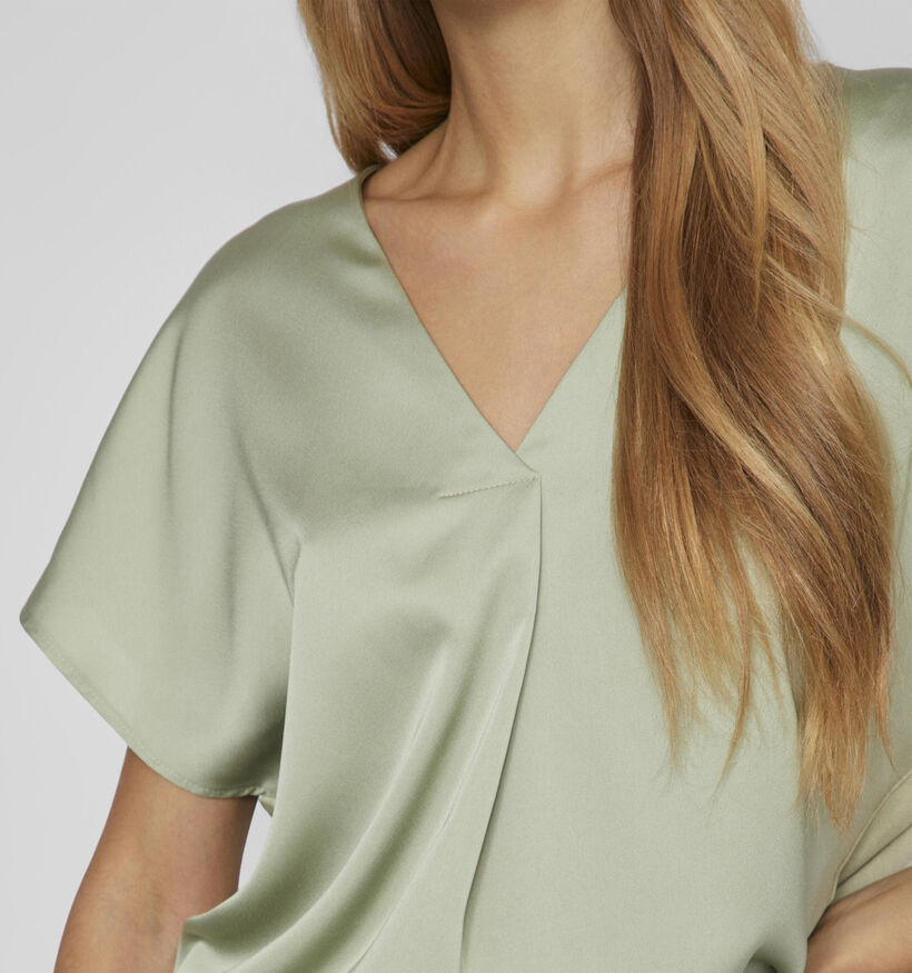 Vila Ellette Satin Blouse en Vert pour femmes (335462)