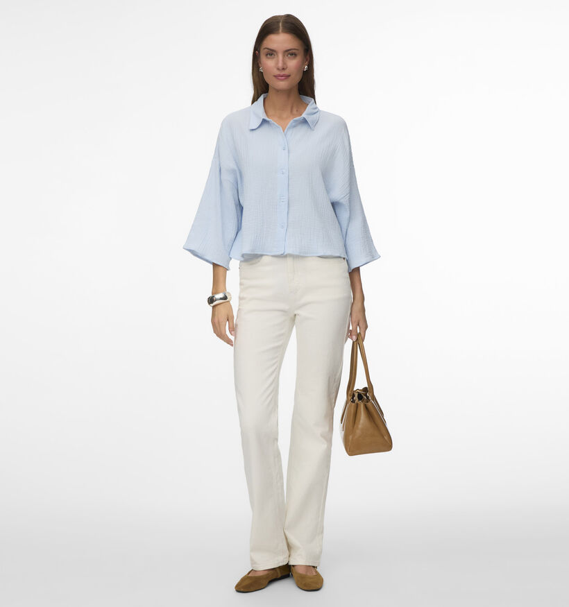 Vero Moda Natali Crop Lichtblauw Hemd voor dames (369437)