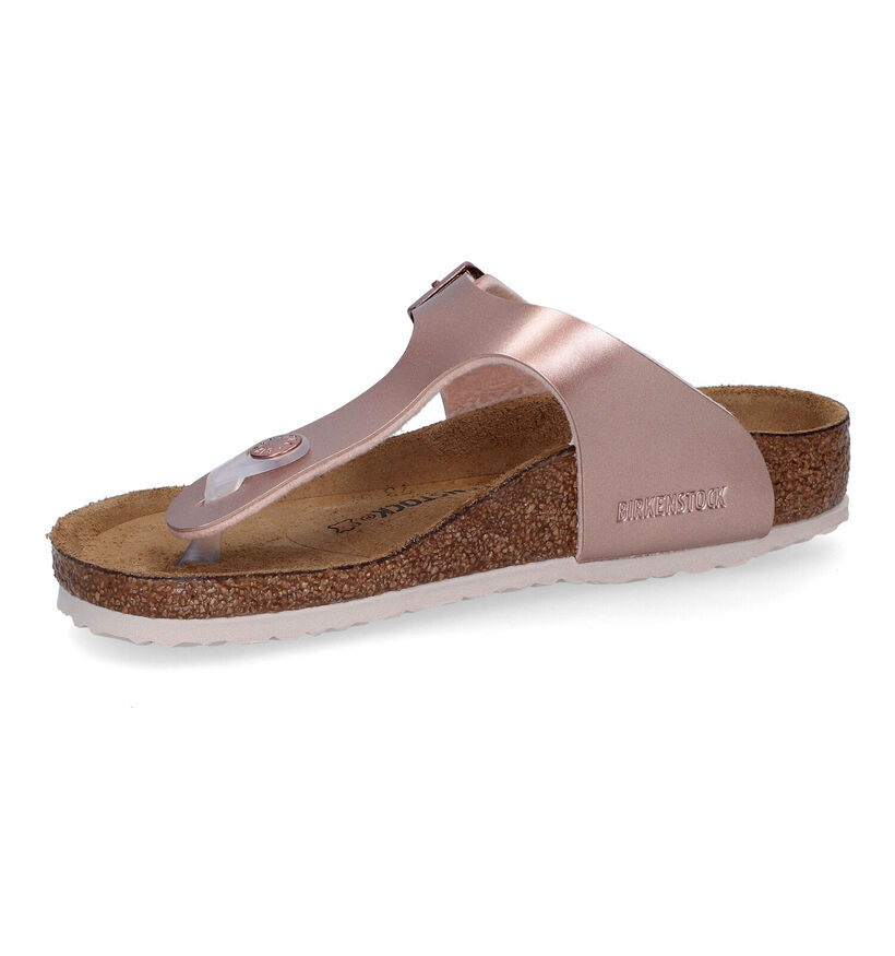 Birkenstock Gizeh Birko Flor Tongs en Or pour filles (338077)