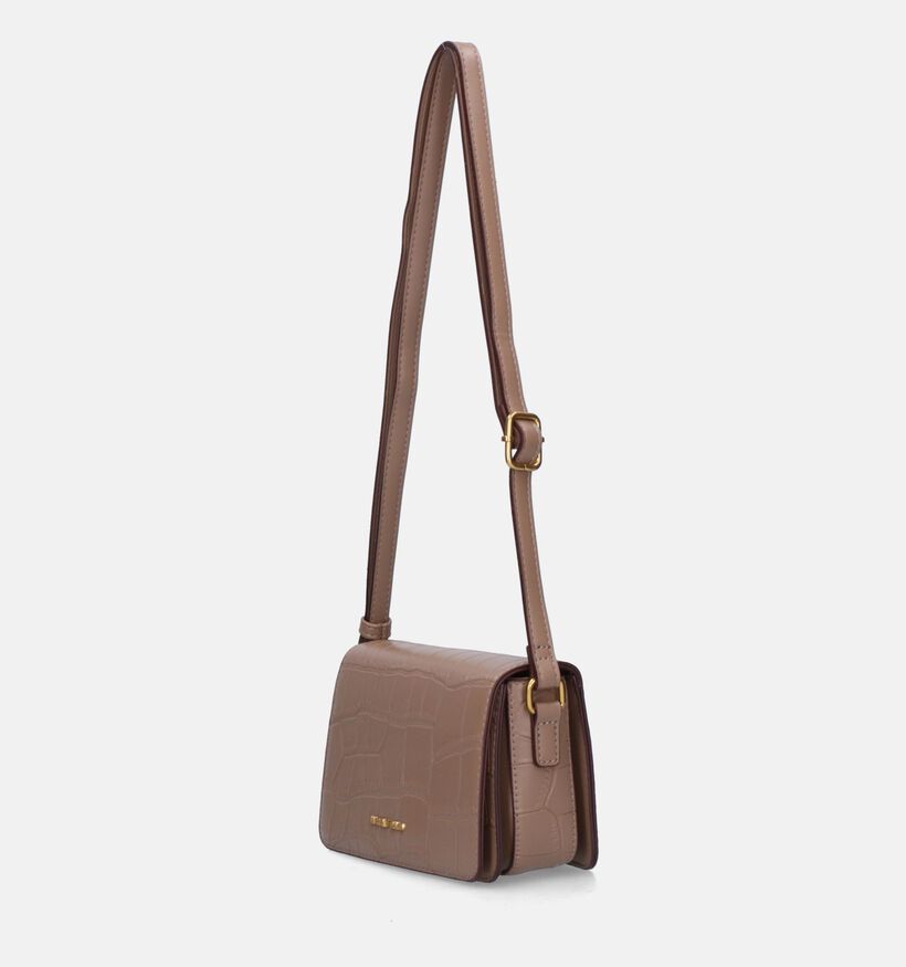 Laurent David Croco Sac port&eacute; crois&eacute; en Taupe pour femmes (333648)
