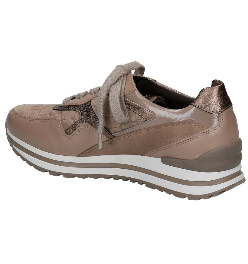 Gabor OptiFit Taupe Veterschoenen in leer (297423)