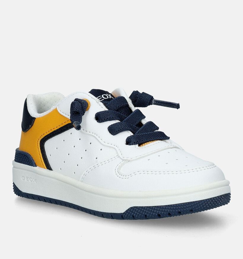 Geox Washiba Witte Sneakers voor jongens (335781) - geschikt voor steunzolen