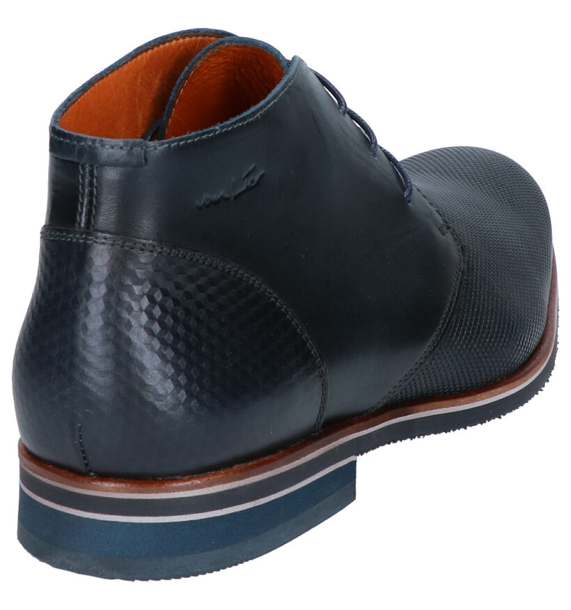 Van Lier Blauwe Hoge Geklede Schoenen in leer (261903)