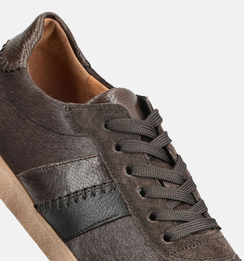 Gabor Donkerbruine Veterschoenen voor dames (376980) - geschikt voor steunzolen