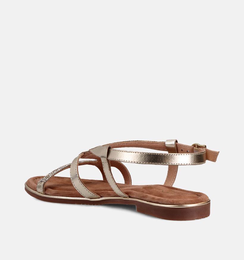 Marco Tozzi Sandales plates en Or pour femmes (371852)