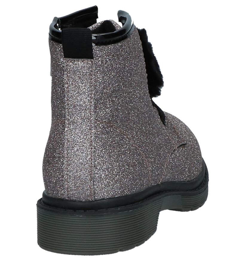 Gouden Boots Rits/Veter met Glitters K3 in stof (226610)