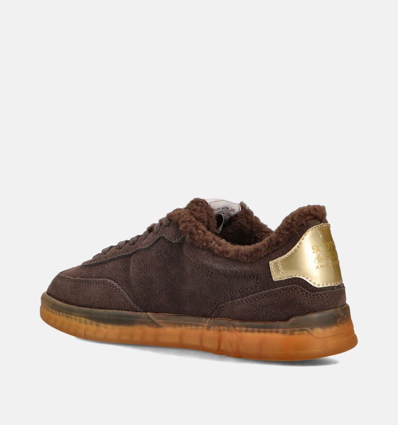 Scotch & Soda Nixie Donkerbruine Sneakers voor dames (362059) - geschikt voor steunzolen