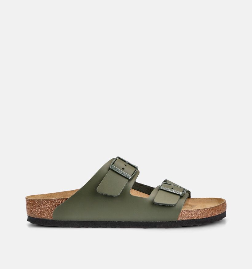 Birkenstock Arizona Leather Groene Slippers voor heren (368540)