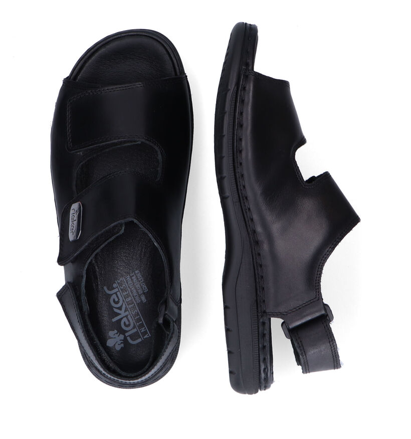 Rieker Zwarte Sandalen in leer (308618)