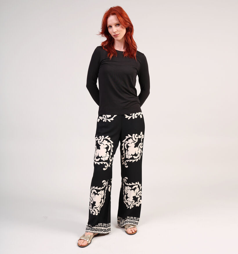 Vero Moda Ava Zwarte T-shirt met Lange Mouwen voor dames (360096)