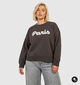 Vero Moda Curve Caisa Sweatshirt Paris en Brun fonc&eacute; pour femmes (382209)