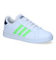 adidas Grand Court K Baskets en Blanc pour garçons (307966) - pour semelles orthopédiques