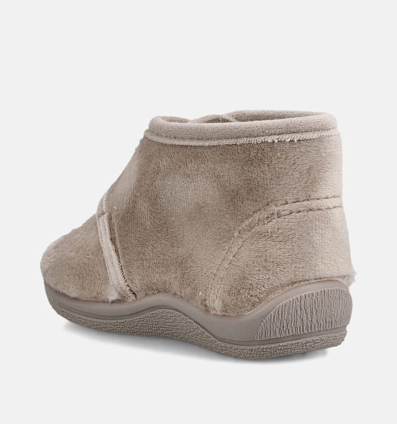 Cienta Taupe Gesloten Pantoffels met Velcro voor meisjes, jongens (381159) - geschikt voor steunzolen