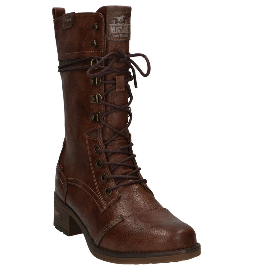 Mustang Bruine Bottines in kunstleer (294332)