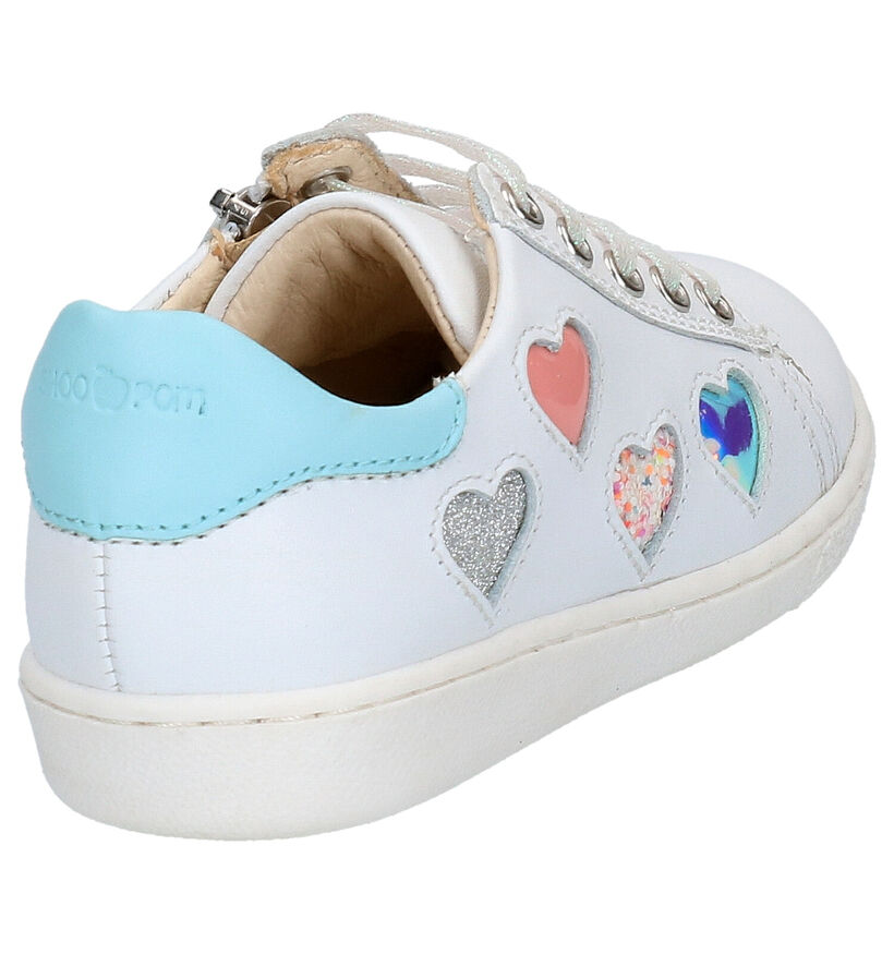 Shoo Pom Ducky Heart Witte Veterschoenen in leer (268773)