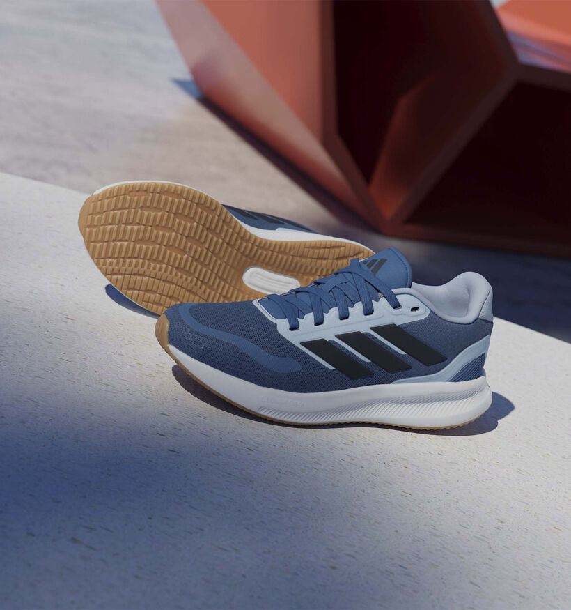 adidas Runfalcon 5 Baskets en Bleu pour filles, gar&ccedil;ons (366862) - pour semelles orthop&eacute;diques