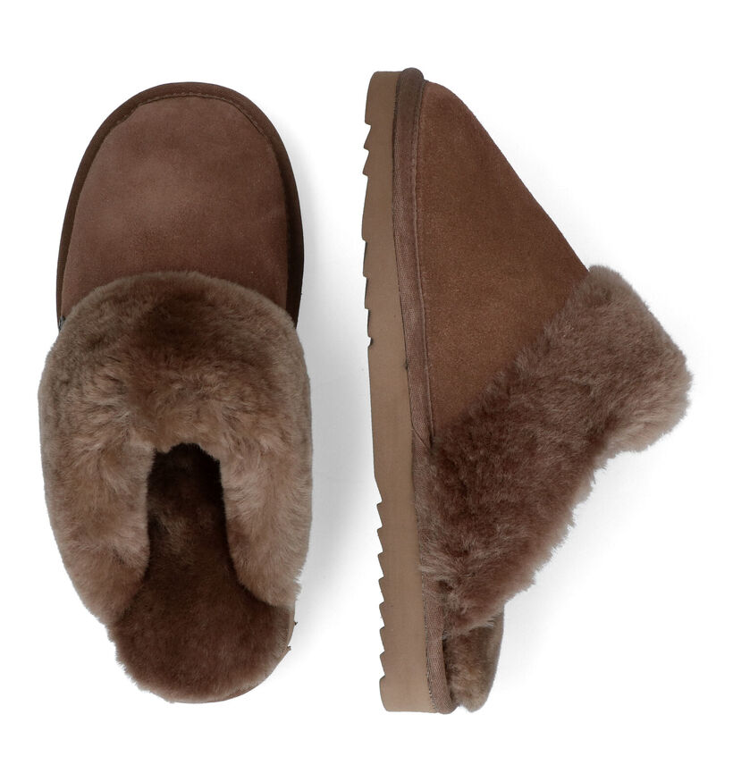 Warmbat Flurry Pantoufles en laine en Cognac pour femmes (329908)