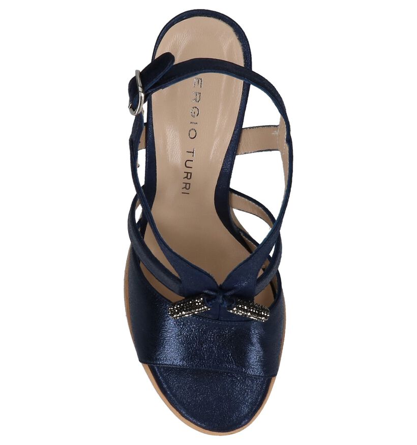 Sergio Turri Donkerblauwe Sandalen in leer (216521)