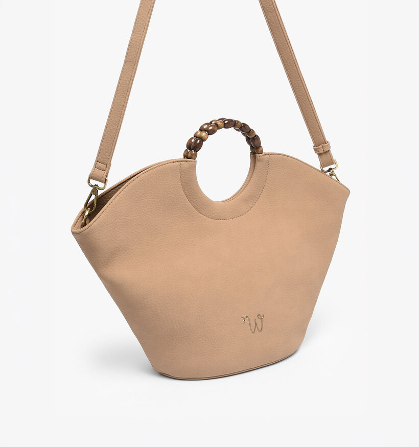 Woomen Neflier Pearl Donkerbeige Handtas met Riem voor dames (370801)