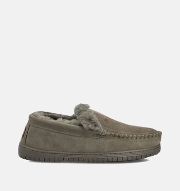 Warmbat Grizzly Pantoffels Cognac/Bruin/Taupe/Groen