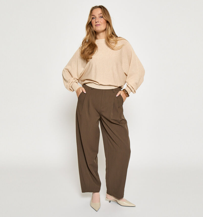 Minus Dana Metallic Bat Sleeve Pull en Beige pour femmes (366704)