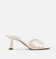 Steve Madden Ivie Ivory Pearl Nu-pieds &agrave; talons en Blanc pour femmes (379921)