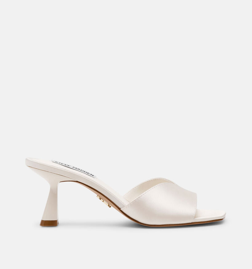 Steve Madden Ivie Ivory Pearl Nu-pieds &agrave; talons en Blanc pour femmes (379921)