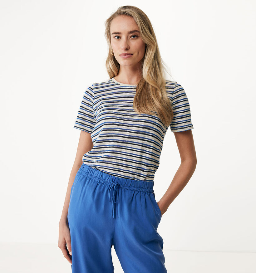 Mexx Structured T-shirt en Bleu pour femmes (342484)