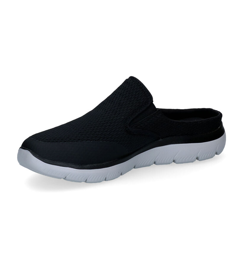 Skechers Summits Zwarte Pantoffels in stof (295662)
