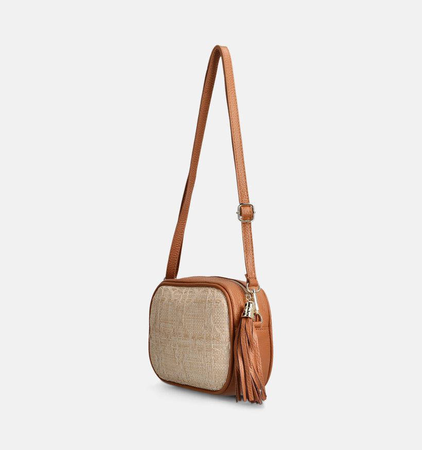 Via Limone Cognac/Lichtbeige Crossbodytas voor dames (376381)