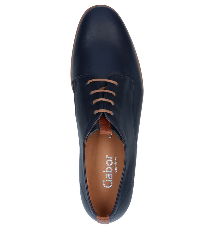 Gabor Chaussures à Lacets en Bleu en cuir (271681)