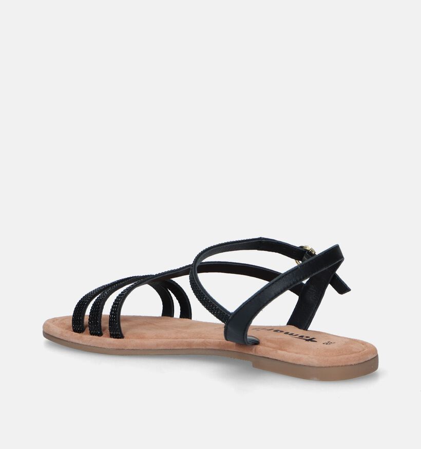 Tamaris Zwarte Platte sandalen voor dames (338254)