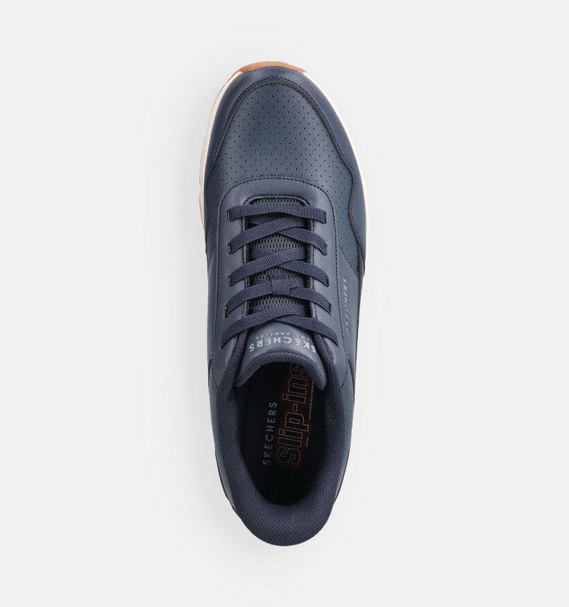 Skechers Uno Banksia Luxe Donkerblauwe Sneakers voor heren (375634)