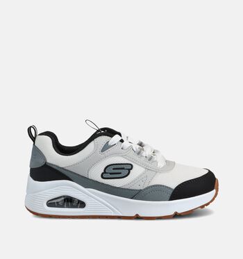 Skechers Uno Low Sneakers Wit/Taupe/Groen