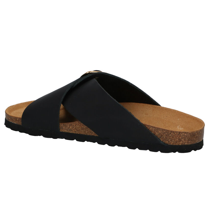 Bio Dream Nu-pieds plates en Noir en cuir (292446)