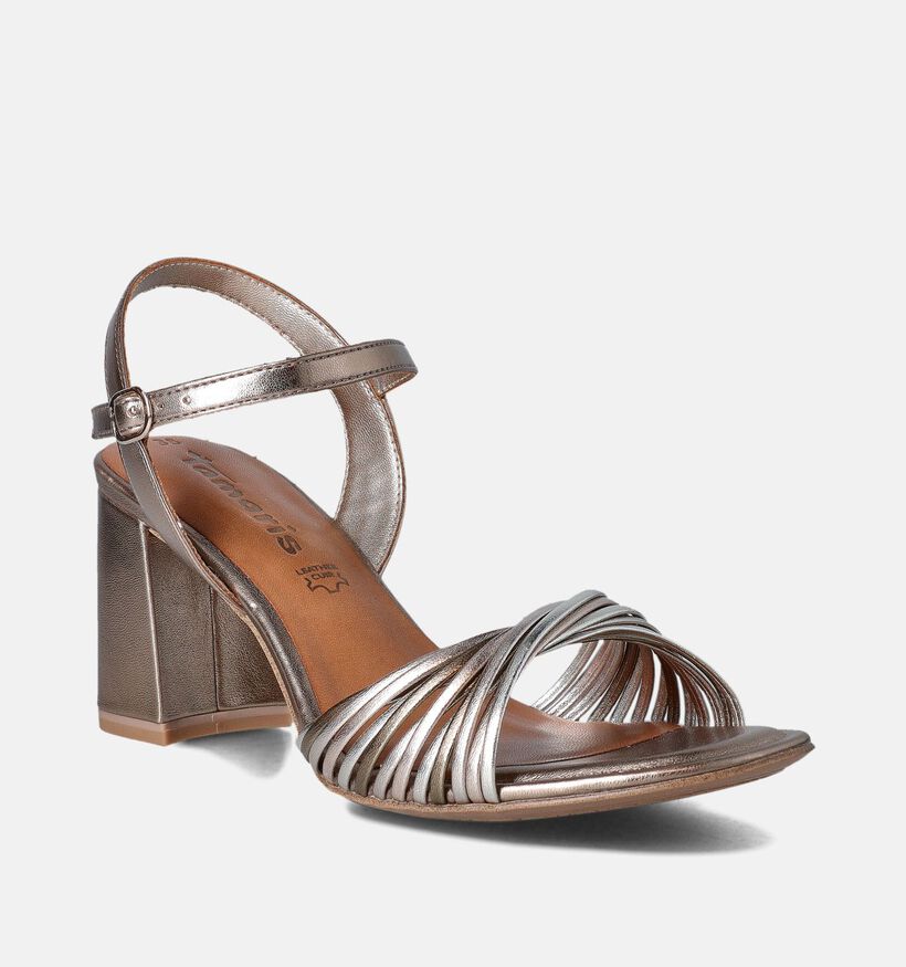 Tamaris Bronzen Sandalen met blokhak voor dames (354385)