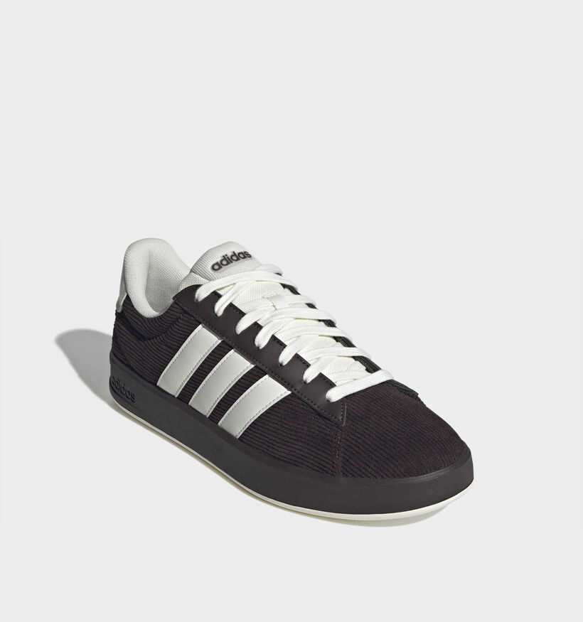 adidas Grand Court 3.0 Baskets en Marron fonc&eacute;/Blanc pour hommes (380257) - pour semelles orthop&eacute;diques