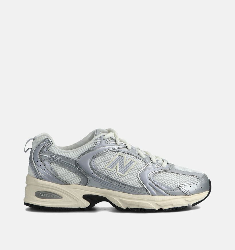 New Balance 530 Baskets en Blanc/Argent pour femmes (358222) - pour semelles orthopédiques