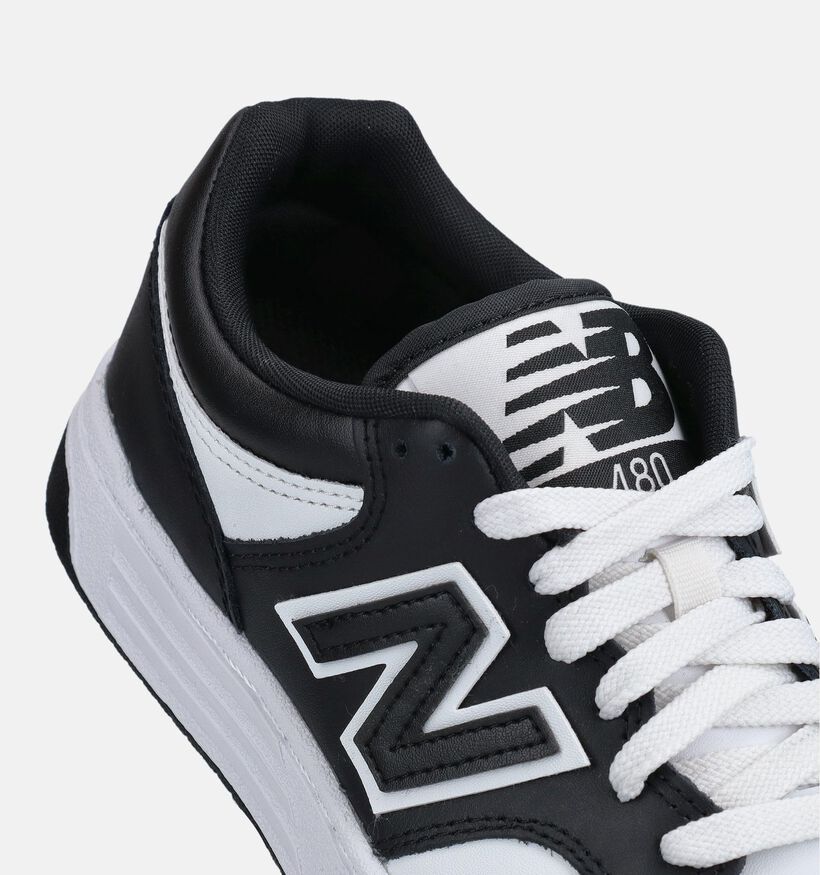 New Balance 480 Zwarte/Witte Sneakers voor jongens (375253) - geschikt voor steunzolen